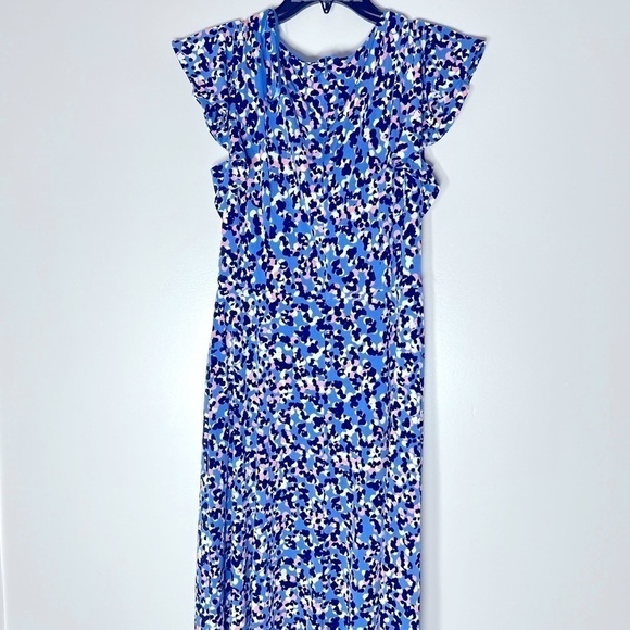JESSICA HOWARD Women's size 8 Printed Flutter-Sleeve Dress Ruched Waist … - Picture 11 of 11